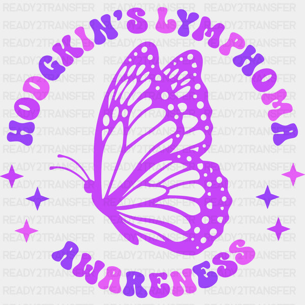Hodgkin's Lymphoma Awareness, Butterfly - Hodgkin's Lymphoma Cancer DTF Transfers