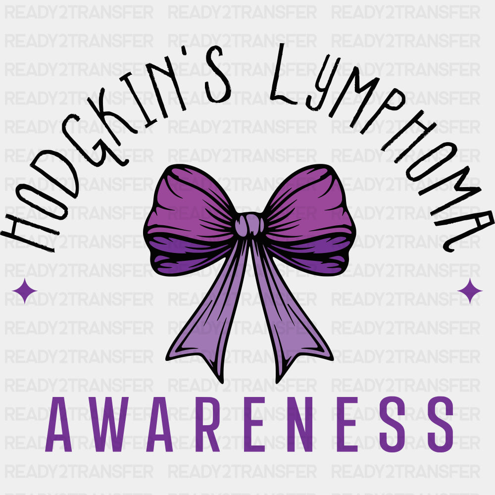 Hodgkin's Lymphoma Awareness, Purple Ribbon - Lymphoma DTF Transfers ready2transfer Dark Color Design (See Imaging)