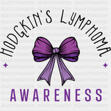 Hodgkin's Lymphoma Awareness, Purple Ribbon - Lymphoma DTF Transfers ready2transfer Dark Color Design (See Imaging)