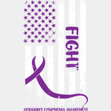 Hodgkin’s Lymphoma Awareness Purple US Flag - Lymphoma DTF Transfers Adult Unisex - S & M (10’’) / Light Color Design