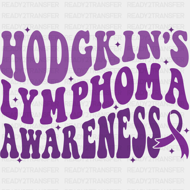 Hodgkin's Lymphoma Awareness, Wavy Text - Lymphoma DTF Transfers ready2transfer