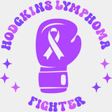 Hodgkin's Lymphoma Fighter Boxing Gloves, Black, White & Purple - Lymphoma DTF Transfers ready2transfer Purple Color Design (See Imaging)