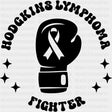 Hodgkin's Lymphoma Fighter Boxing Gloves, Black, White & Purple - Lymphoma DTF Transfers ready2transfer Dark Color Design (See Imaging)