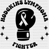 Hodgkin's Lymphoma Fighter Boxing Gloves, Black, White & Purple - Lymphoma DTF Transfers ready2transfer Dark Color Design (See Imaging)
