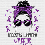 Hodgkin's Lymphoma Warrior, Bandana Girl - Lymphoma DTF Transfers ready2transfer Dark Color Design (See Imaging)