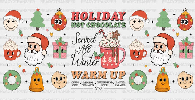 Holiday Hot Chocolate - Christmas Cup Wrap Uv Sticker Permanent Dtf Decal