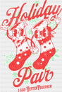 Holiday Pair Socks - Christmas DTF Transfer