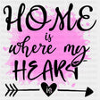 Home Is Where My Heart Is Purple Design - Family DTF Transfers ready2transfer Dark Color Design (See Imaging)