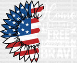 Home Of The Free Because Brave 4Th July Dtf Heat Transfer Independence Day Design Fourth