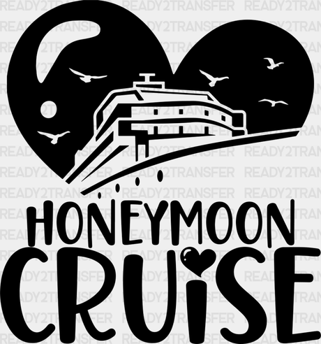 Honeymoon Cruise Heart Design - Iron On Dtf Transfer Adult Unisex S & M (10’’) / Dark Color