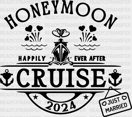 Honeymoon Happily Ever After - Iron On Dtf Transfer Adult Unisex S & M (10’’) / Dark Color