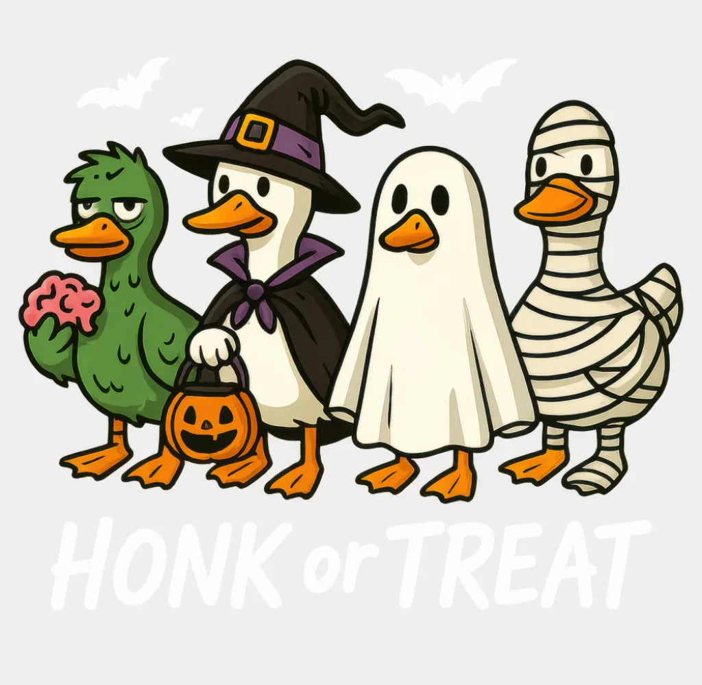 Honk Or Treat Black And White - Halloween DTF Transfer ready2transfer Light Color Design (See Imaging)