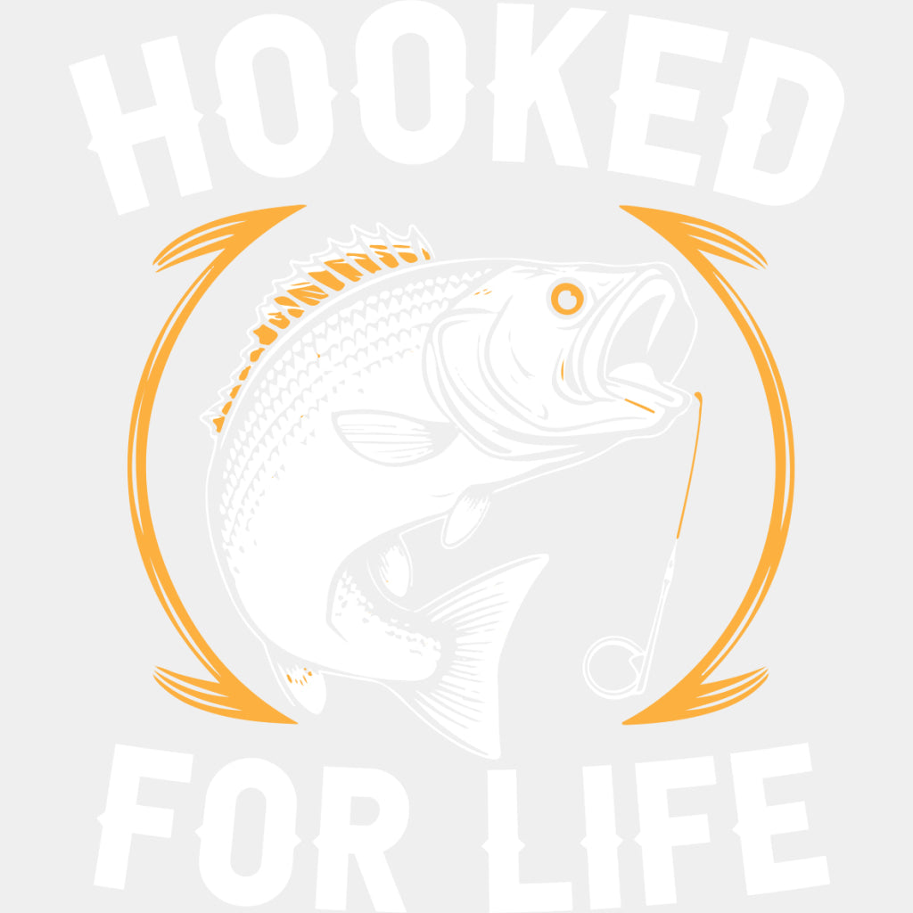 Hooked For Life - Fishing DTF Transfers ready2transfer Light Color Design (See Imaging)