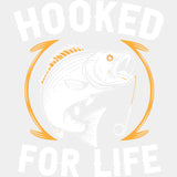 Hooked For Life - Fishing DTF Transfers ready2transfer Light Color Design (See Imaging)