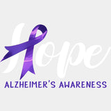Hope Alzheimer's Awareness - Alzheimer's Awareness DTF Transfer ready2transfer Light Color Design (See Imaging)