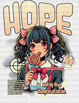 Hope Anime Girl Design - Dtf Heat Transfer
