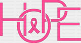 HOPE Pink - Breast Cancer DTF Transfer Adult Unisex - S & M (10’’) / Dark Color Design (See Imaging)
