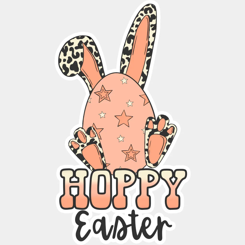 Hoppy Easter Design Easter DTF Transfer Adult Unisex - S & M (10’’) / White