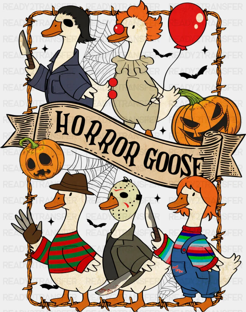 Horror Goose Rectangle Frame - Halloween DTF Transfer ready2transfer