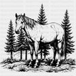 Horse In Wild - Animals DTF Transfers - Adult Unisex - S & M (10’’) / Dark Color Design (See Imaging)