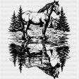 Horse Reflection - Animals DTF Transfers - Adult Unisex - S & M (10’’) / Dark Color Design (See Imaging)