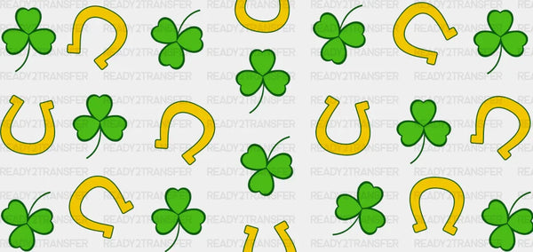 Horseshoe And Clovers - St Patrick Cup Wrap UV Sticker Permanent UV DTF Decal