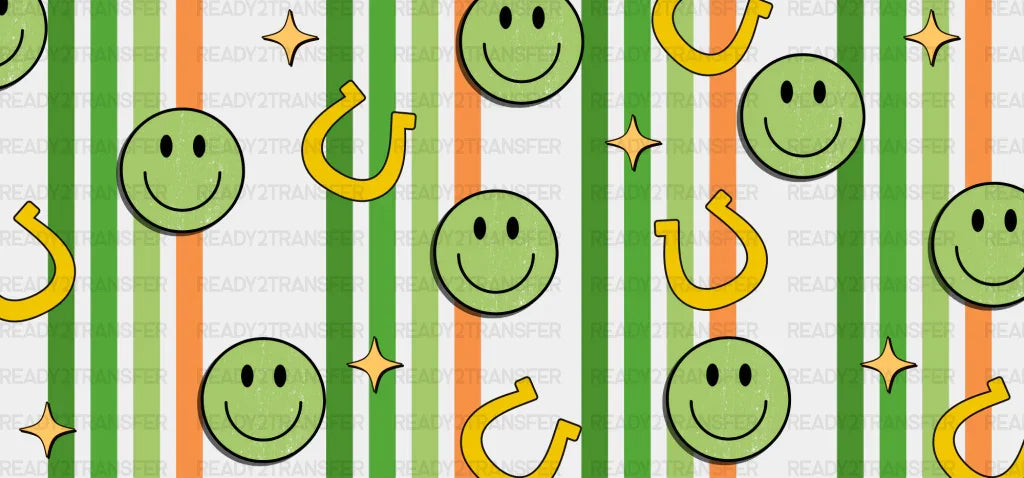 Horseshoe And Smiley - St Patrick Cup Wrap Uv Sticker Permanent Dtf Decal