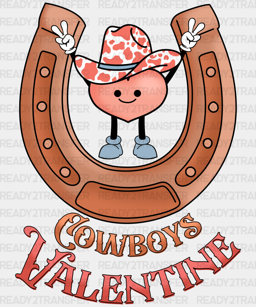 Horseshoe Cowboys Valentine Dtf Transfer