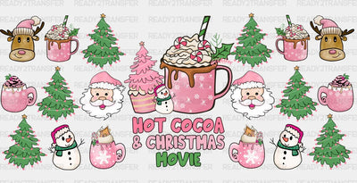Hot Cocoa And Christmas Movie - Cup Wrap Uv Sticker Permanent Dtf Decal