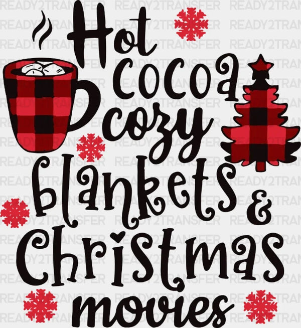 Hot Cocoa Cozy Blankets Christmas Movies DTF Transfer