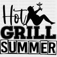 Hot Grill Summer - Funny DTF Transfers - Adult Unisex - S & M (10’’) / Dark Color Design (See Imaging)