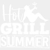 Hot Grill Summer - Funny DTF Transfers - Adult Unisex - S & M (10’’) / Light Color Design (See Imaging)