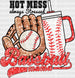 Hot Mess Always Stressed Baseball Mama - Baseball DTF Heat Transfer ready2transfer Black