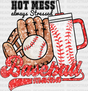 Hot Mess Always Stressed Baseball Mama - Dtf Heat Transfer Adult Unisex S & M (10’’) / Black