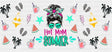 Hot Mom Summer Pink & Teal - Summer Cup Wrap UV Sticker Permanent UV DTF Decal