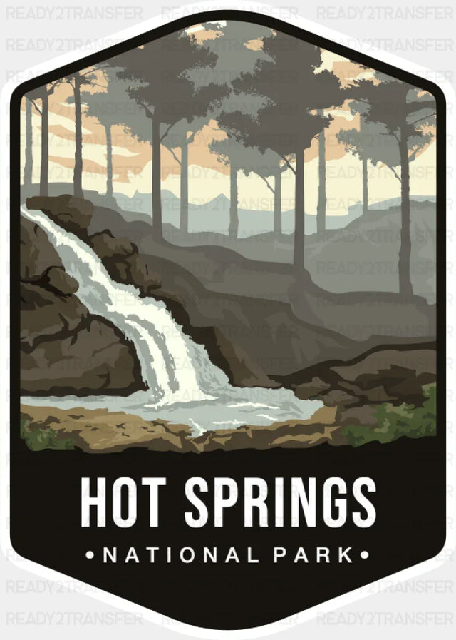Hot Springs National Park Colorful Design - National Parks DTF Transfer ready2transfer