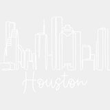 Houston, B&W City Silhouette - States & Cities DTF Transfers ready2transfer Light Color Design (See Imaging)
