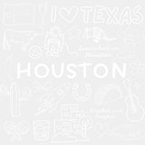 Houston B&W Doodles - States & Cities DTF Transfers ready2transfer Light Color Design (See Imaging)