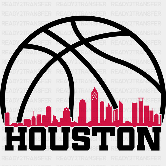 Houston Basketball Red City - States & Cities DTF Transfers ready2transfer Dark Color Design (See Imaging)