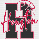 Houston Basketball Red - States & Cities DTF Transfers ready2transfer Dark Color Design (See Imaging)
