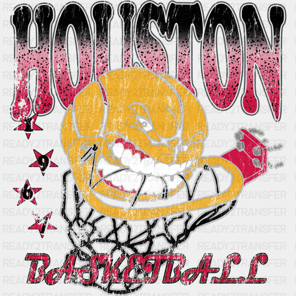 Houston Basketball - States & Cities DTF Transfers ready2transfer Dark Color Design (See Imaging)