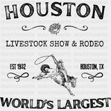 Houston Livestock Show & Rodeo - States & Cities DTF Transfers ready2transfer Dark Color Design (See Imaging)