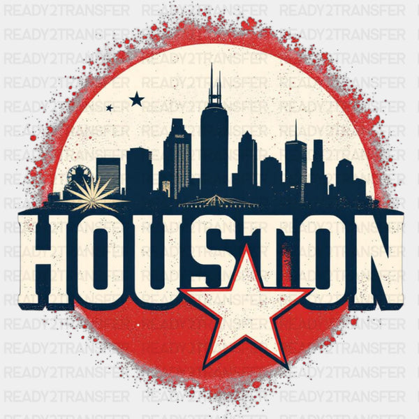 Houston Red Circle - States & Cities DTF Transfers