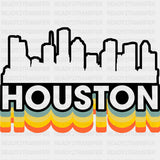 Houston Silhouette - States & Cities DTF Transfers ready2transfer Dark Color Design (See Imaging)