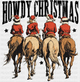 Howdy Christmas B&W - Christmas DTF Transfer Adult Unisex - S & M (10’’) / Dark Color Design (See Imaging)