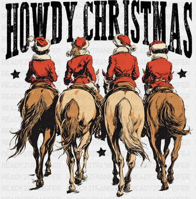 Howdy Christmas B&W - Christmas DTF Transfer Adult Unisex - S & M (10’’) / Dark Color Design (See Imaging)