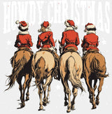 Howdy Christmas B&W - Christmas DTF Transfer Adult Unisex - S & M (10’’) / Light Color Design (See Imaging)