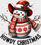 Howdy Christmas Snowman - Christmas DTF Transfer