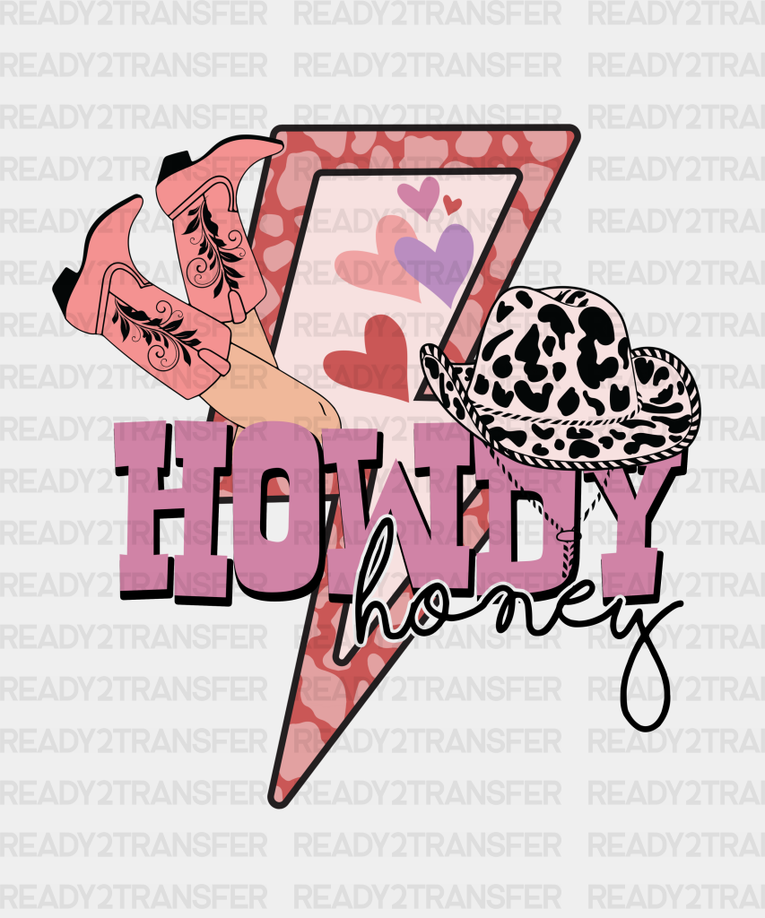 Howdy Honey Cow Design Hat Dtf Transfer