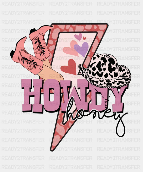 HOWDY HONEY COW DESIGN HAT DTF Transfer
